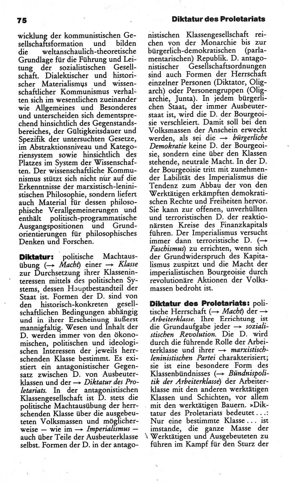 Wörterbuch des wissenschaftlichen Kommunismus [Deutsche Demokratische Republik (DDR)] 1984, Seite 75 (Wb. wiss. Komm. DDR 1984, S. 75)