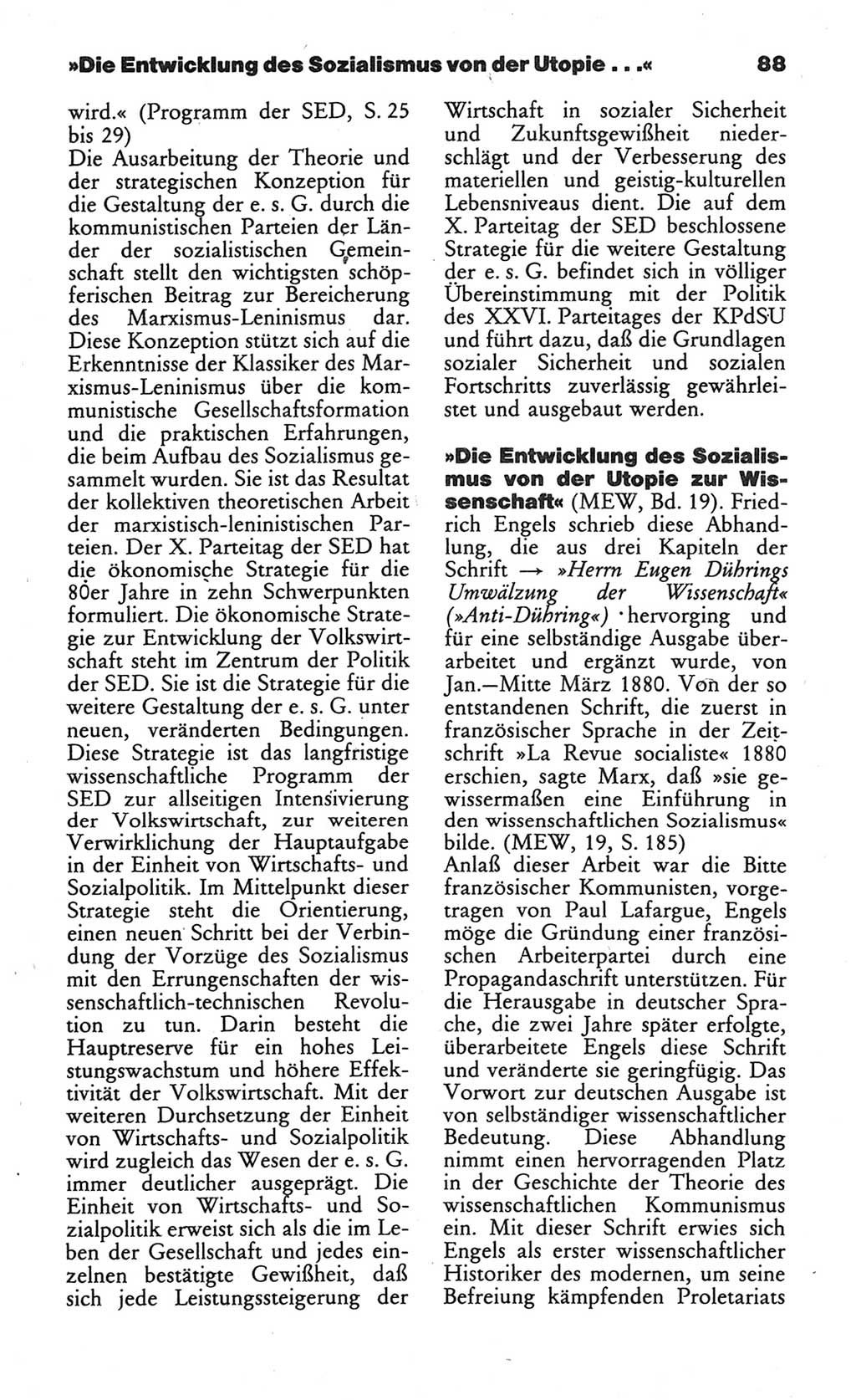 Wörterbuch des wissenschaftlichen Kommunismus [Deutsche Demokratische Republik (DDR)] 1984, Seite 88 (Wb. wiss. Komm. DDR 1984, S. 88)