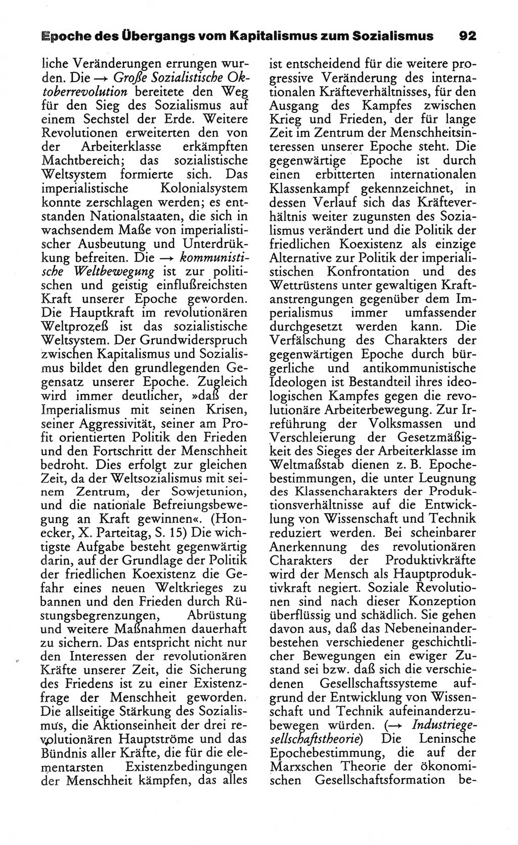 Wörterbuch des wissenschaftlichen Kommunismus [Deutsche Demokratische Republik (DDR)] 1984, Seite 92 (Wb. wiss. Komm. DDR 1984, S. 92)