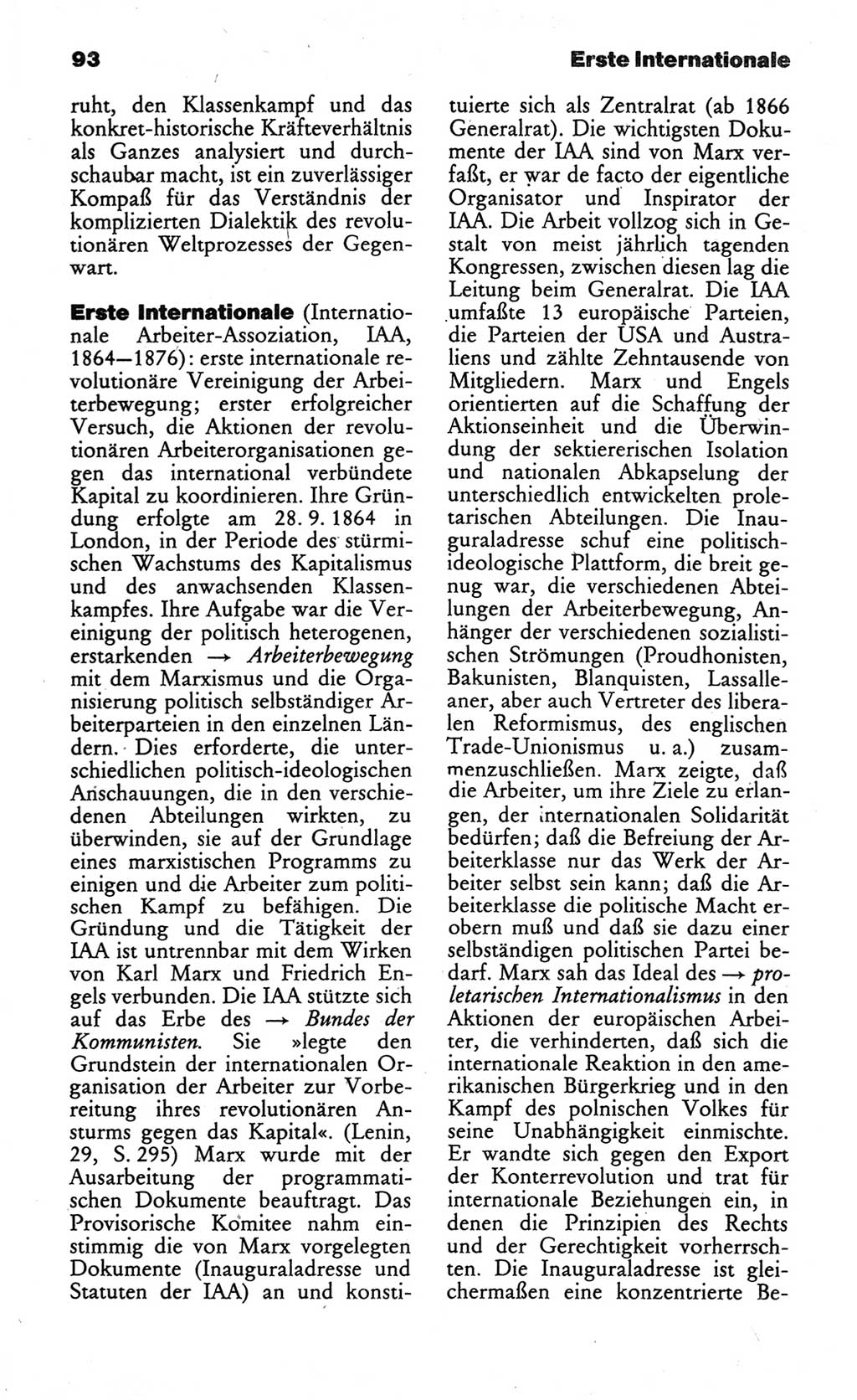 Wörterbuch des wissenschaftlichen Kommunismus [Deutsche Demokratische Republik (DDR)] 1984, Seite 93 (Wb. wiss. Komm. DDR 1984, S. 93)