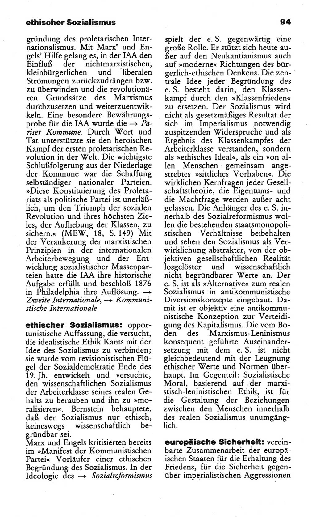 Wörterbuch des wissenschaftlichen Kommunismus [Deutsche Demokratische Republik (DDR)] 1984, Seite 94 (Wb. wiss. Komm. DDR 1984, S. 94)