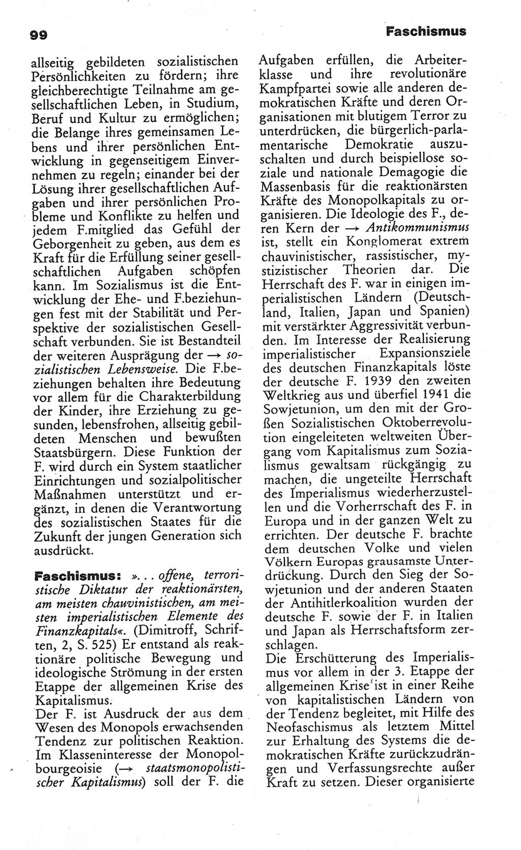 Wörterbuch des wissenschaftlichen Kommunismus [Deutsche Demokratische Republik (DDR)] 1984, Seite 99 (Wb. wiss. Komm. DDR 1984, S. 99)
