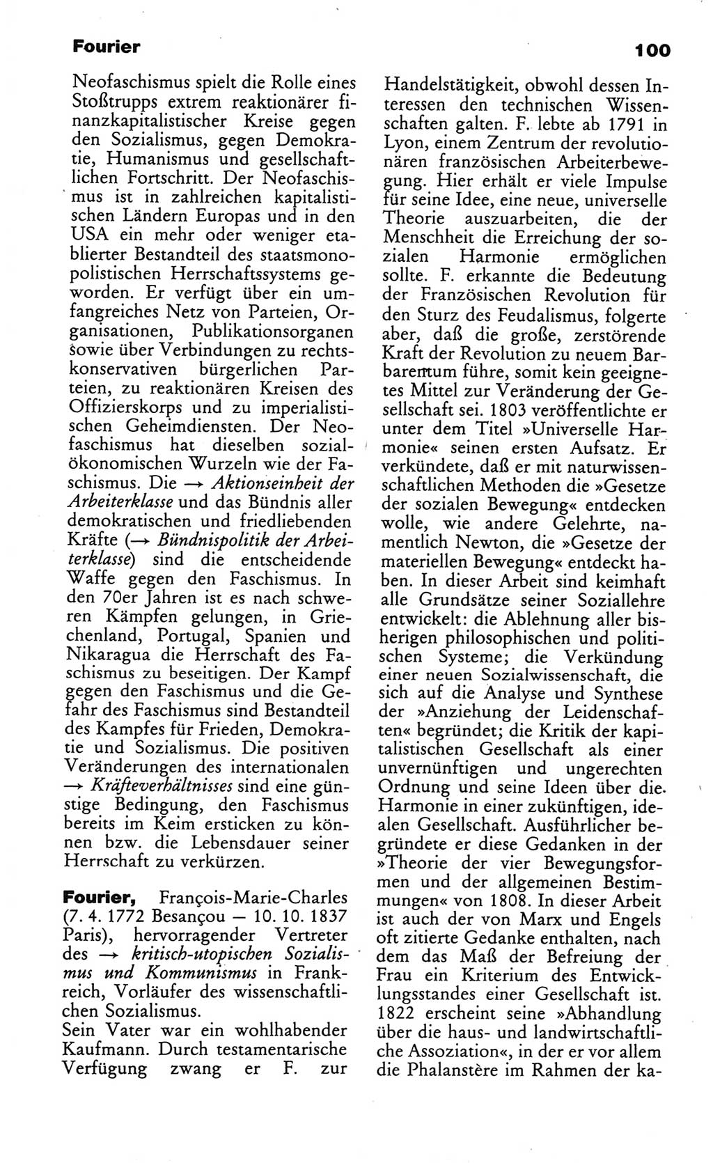Wörterbuch des wissenschaftlichen Kommunismus [Deutsche Demokratische Republik (DDR)] 1984, Seite 100 (Wb. wiss. Komm. DDR 1984, S. 100)