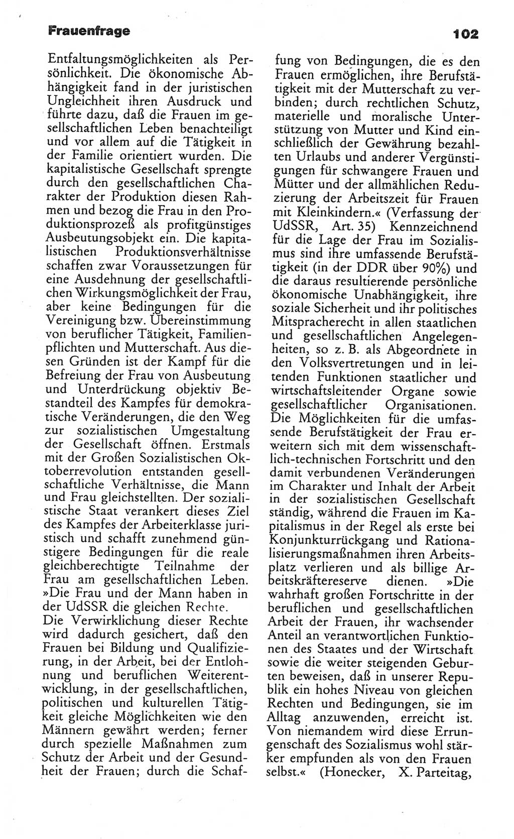 Wörterbuch des wissenschaftlichen Kommunismus [Deutsche Demokratische Republik (DDR)] 1984, Seite 102 (Wb. wiss. Komm. DDR 1984, S. 102)