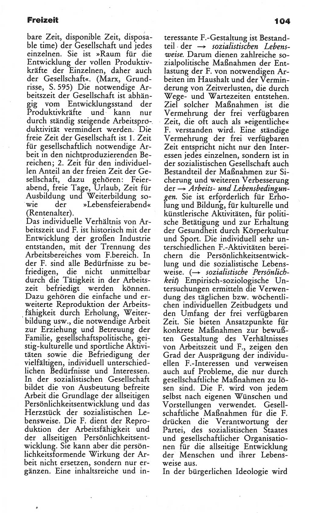 Wörterbuch des wissenschaftlichen Kommunismus [Deutsche Demokratische Republik (DDR)] 1984, Seite 104 (Wb. wiss. Komm. DDR 1984, S. 104)