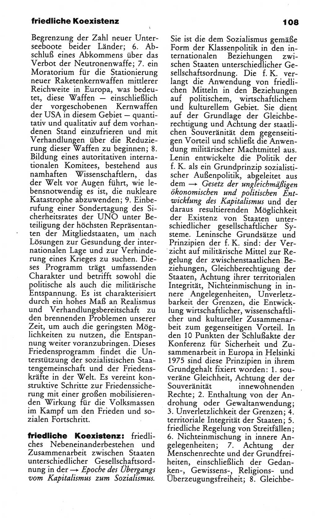 Wörterbuch des wissenschaftlichen Kommunismus [Deutsche Demokratische Republik (DDR)] 1984, Seite 108 (Wb. wiss. Komm. DDR 1984, S. 108)