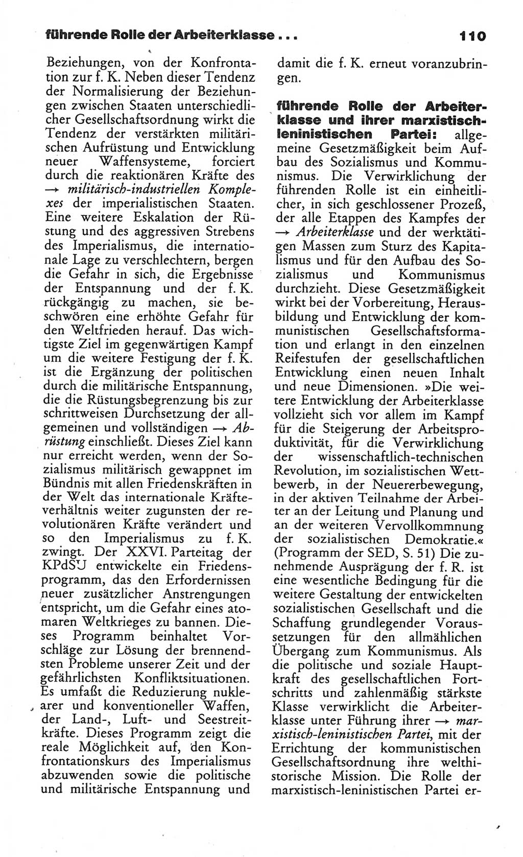 Wörterbuch des wissenschaftlichen Kommunismus [Deutsche Demokratische Republik (DDR)] 1984, Seite 110 (Wb. wiss. Komm. DDR 1984, S. 110)