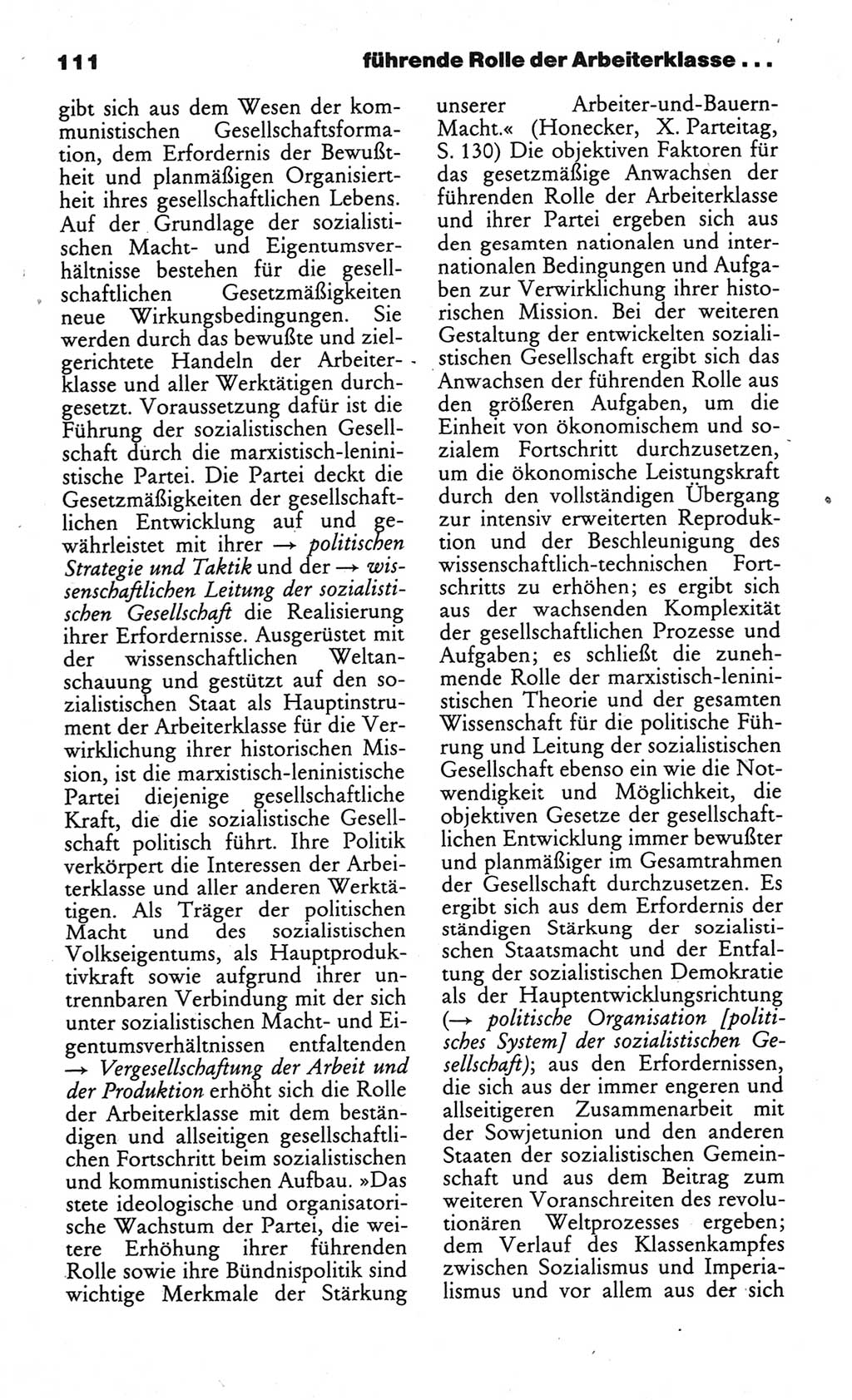 Wörterbuch des wissenschaftlichen Kommunismus [Deutsche Demokratische Republik (DDR)] 1984, Seite 111 (Wb. wiss. Komm. DDR 1984, S. 111)