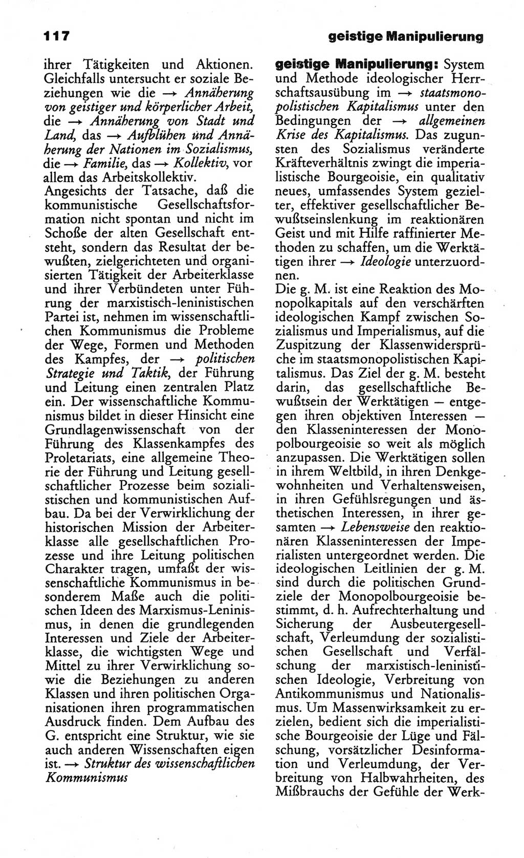 Wörterbuch des wissenschaftlichen Kommunismus [Deutsche Demokratische Republik (DDR)] 1984, Seite 117 (Wb. wiss. Komm. DDR 1984, S. 117)