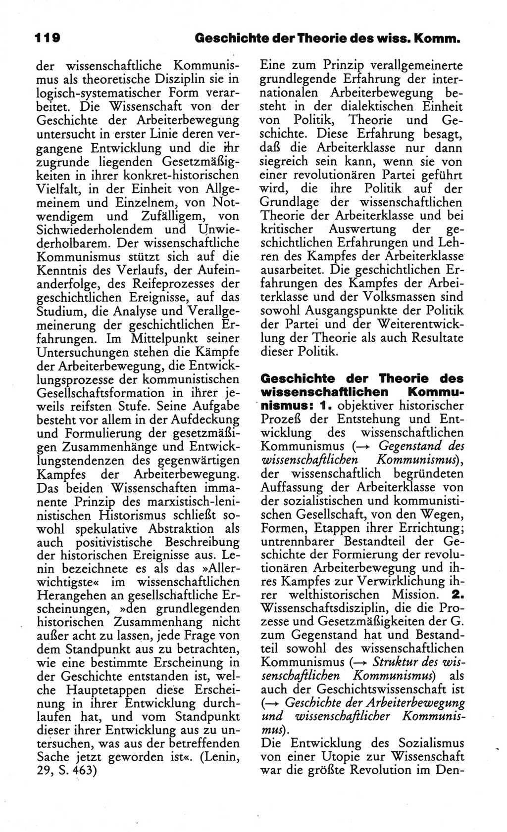 Wörterbuch des wissenschaftlichen Kommunismus [Deutsche Demokratische Republik (DDR)] 1984, Seite 119 (Wb. wiss. Komm. DDR 1984, S. 119)