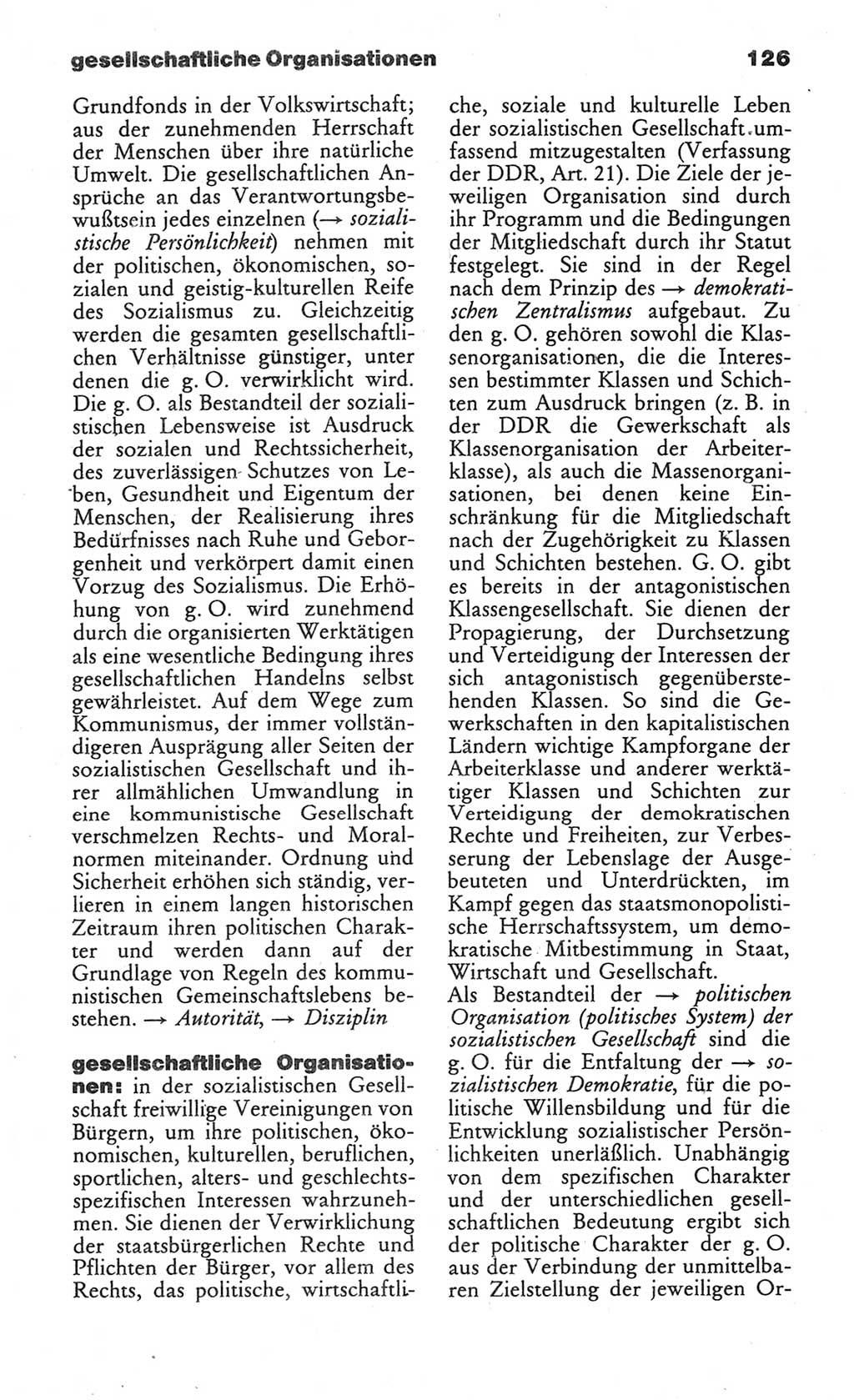 Wörterbuch des wissenschaftlichen Kommunismus [Deutsche Demokratische Republik (DDR)] 1984, Seite 126 (Wb. wiss. Komm. DDR 1984, S. 126)