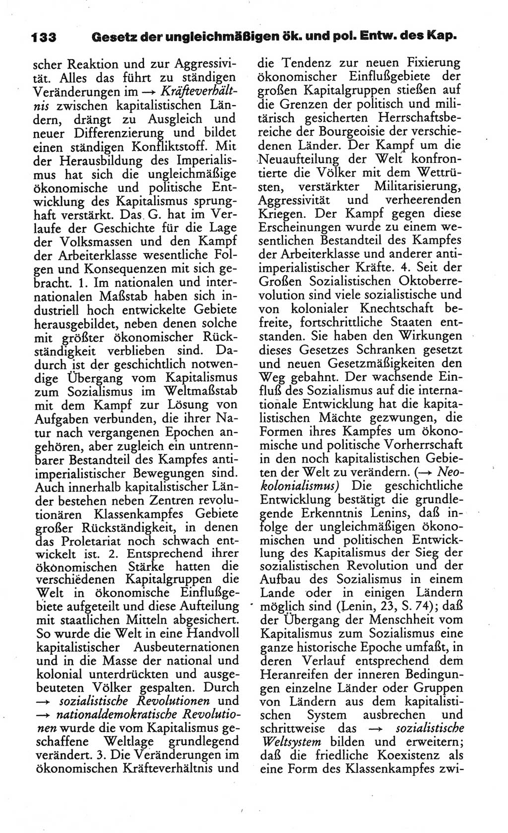 Wörterbuch des wissenschaftlichen Kommunismus [Deutsche Demokratische Republik (DDR)] 1984, Seite 133 (Wb. wiss. Komm. DDR 1984, S. 133)