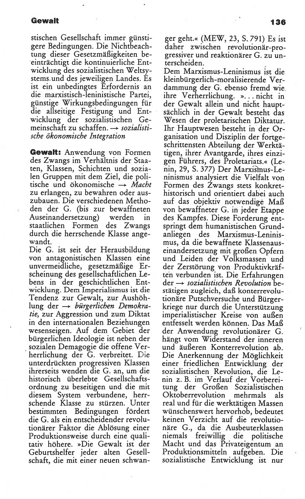 Wörterbuch des wissenschaftlichen Kommunismus [Deutsche Demokratische Republik (DDR)] 1984, Seite 136 (Wb. wiss. Komm. DDR 1984, S. 136)