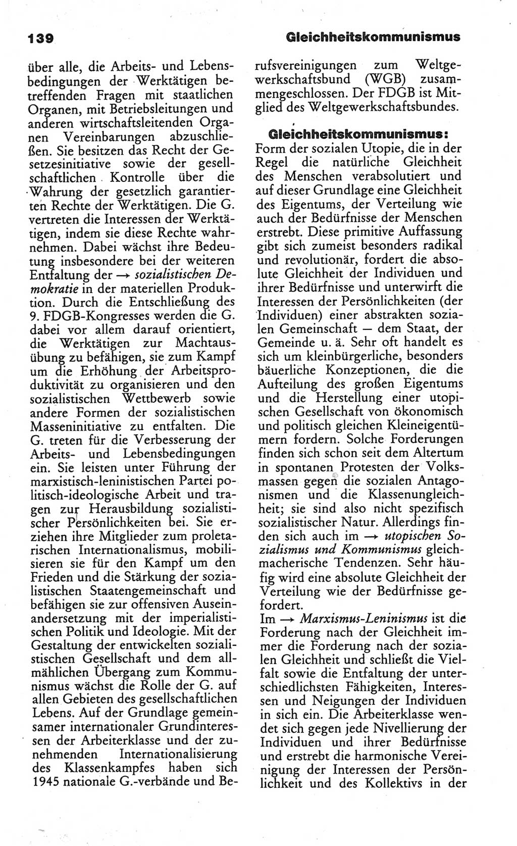 Wörterbuch des wissenschaftlichen Kommunismus [Deutsche Demokratische Republik (DDR)] 1984, Seite 139 (Wb. wiss. Komm. DDR 1984, S. 139)