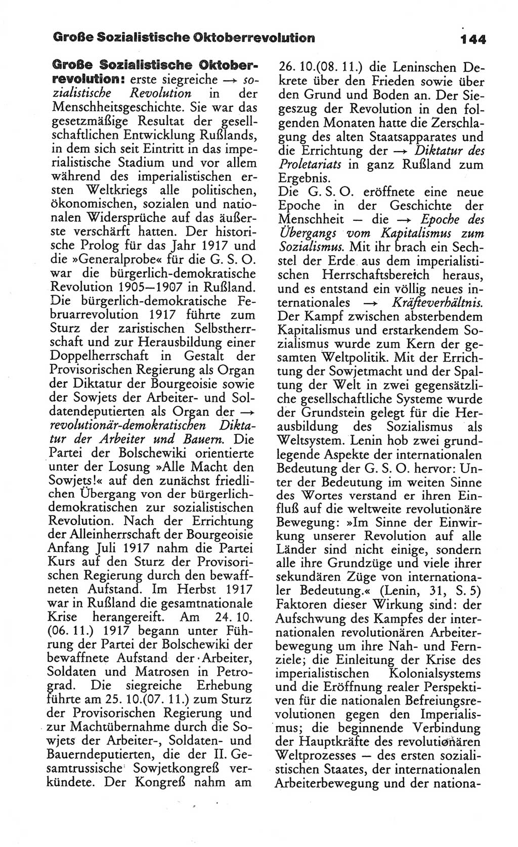 Wörterbuch des wissenschaftlichen Kommunismus [Deutsche Demokratische Republik (DDR)] 1984, Seite 144 (Wb. wiss. Komm. DDR 1984, S. 144)