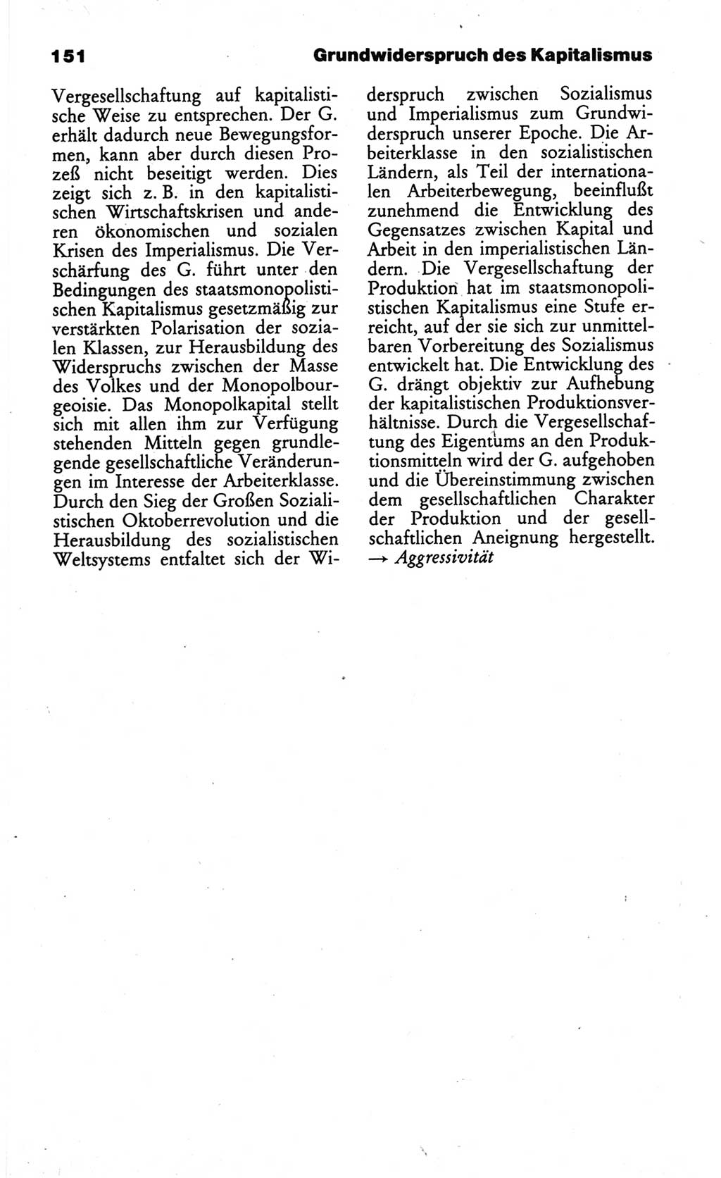 Wörterbuch des wissenschaftlichen Kommunismus [Deutsche Demokratische Republik (DDR)] 1984, Seite 151 (Wb. wiss. Komm. DDR 1984, S. 151)