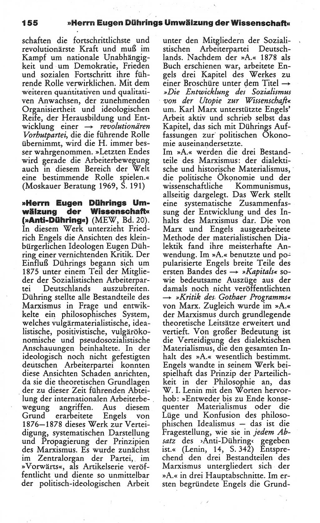 Wörterbuch des wissenschaftlichen Kommunismus [Deutsche Demokratische Republik (DDR)] 1984, Seite 155 (Wb. wiss. Komm. DDR 1984, S. 155)