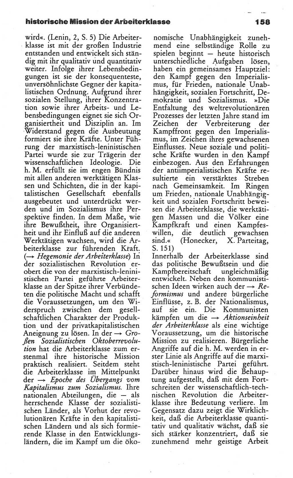 Wörterbuch des wissenschaftlichen Kommunismus [Deutsche Demokratische Republik (DDR)] 1984, Seite 158 (Wb. wiss. Komm. DDR 1984, S. 158)
