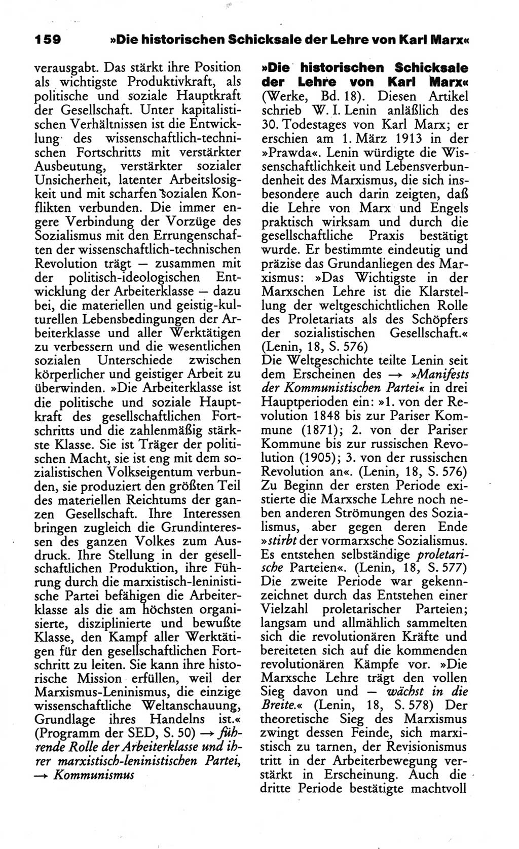 Wörterbuch des wissenschaftlichen Kommunismus [Deutsche Demokratische Republik (DDR)] 1984, Seite 159 (Wb. wiss. Komm. DDR 1984, S. 159)