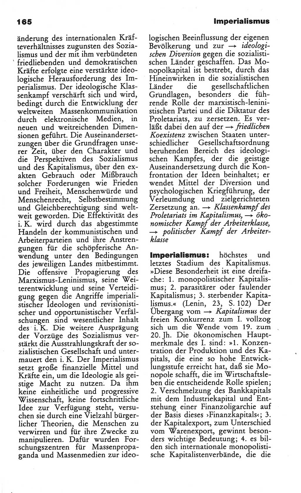 Wörterbuch des wissenschaftlichen Kommunismus [Deutsche Demokratische Republik (DDR)] 1984, Seite 165 (Wb. wiss. Komm. DDR 1984, S. 165)