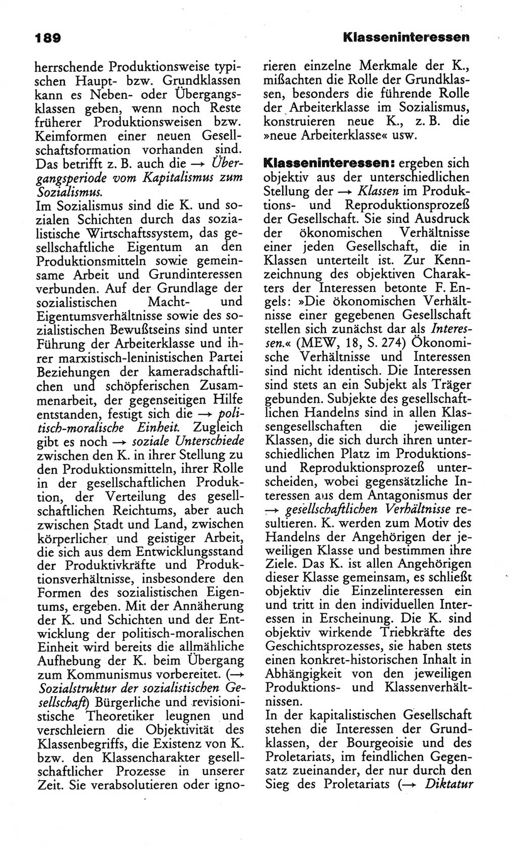 Wörterbuch des wissenschaftlichen Kommunismus [Deutsche Demokratische Republik (DDR)] 1984, Seite 189 (Wb. wiss. Komm. DDR 1984, S. 189)