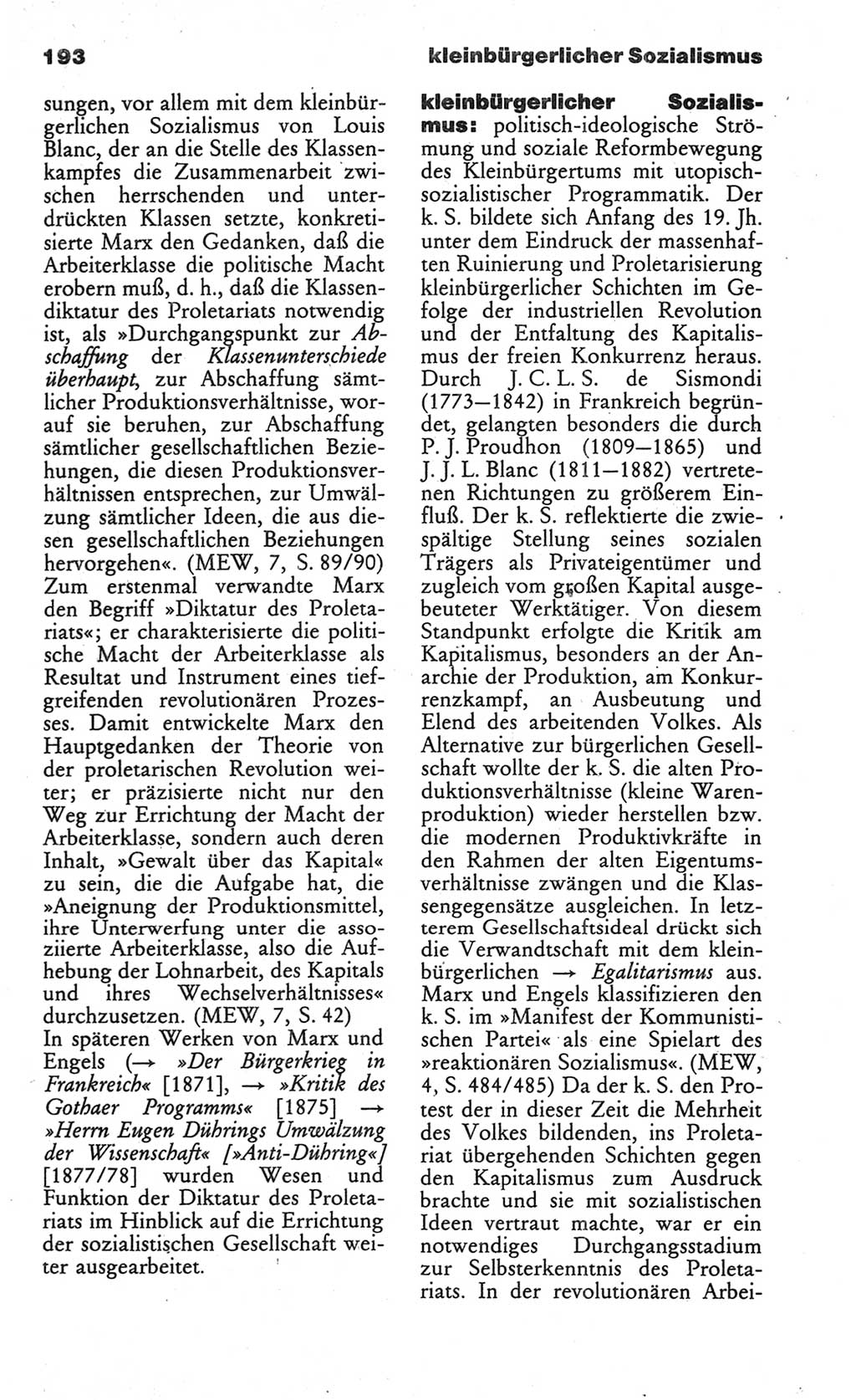 Wörterbuch des wissenschaftlichen Kommunismus [Deutsche Demokratische Republik (DDR)] 1984, Seite 193 (Wb. wiss. Komm. DDR 1984, S. 193)