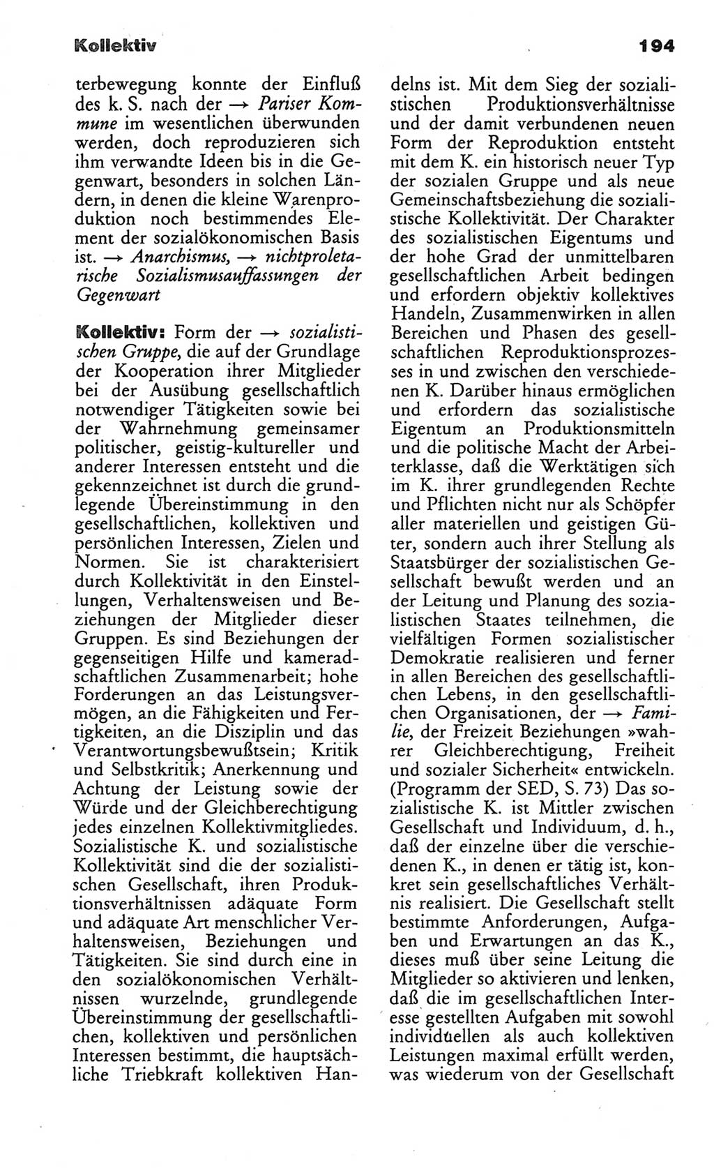 Wörterbuch des wissenschaftlichen Kommunismus [Deutsche Demokratische Republik (DDR)] 1984, Seite 194 (Wb. wiss. Komm. DDR 1984, S. 194)