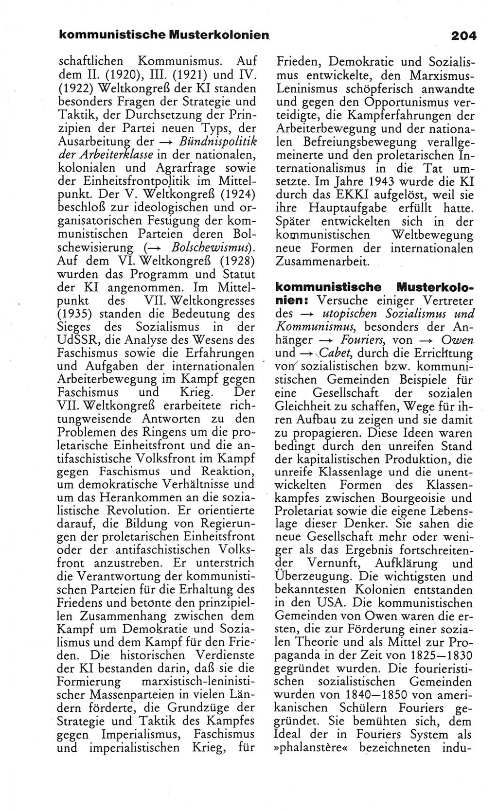 Wörterbuch des wissenschaftlichen Kommunismus [Deutsche Demokratische Republik (DDR)] 1984, Seite 204 (Wb. wiss. Komm. DDR 1984, S. 204)