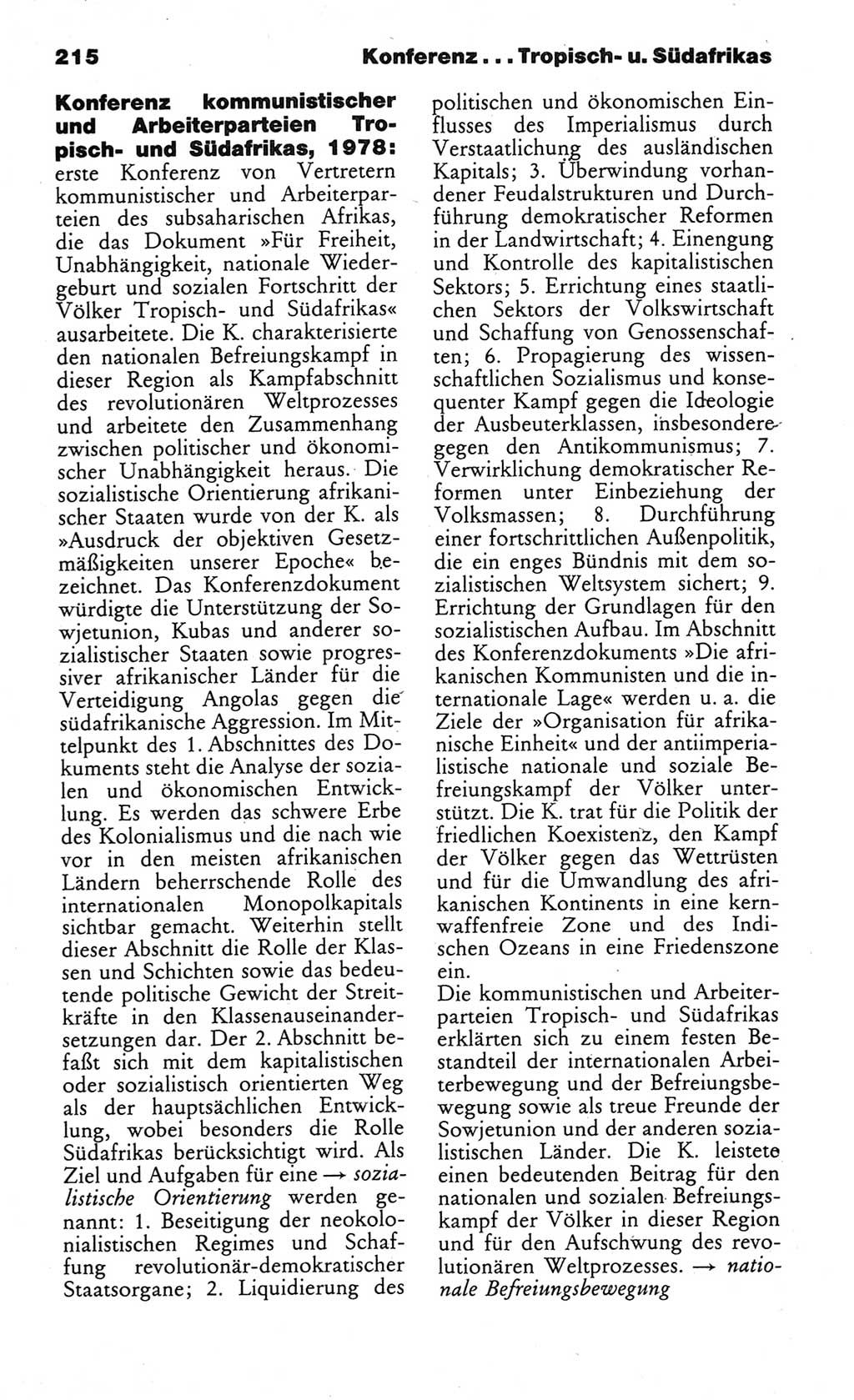 Wörterbuch des wissenschaftlichen Kommunismus [Deutsche Demokratische Republik (DDR)] 1984, Seite 215 (Wb. wiss. Komm. DDR 1984, S. 215)