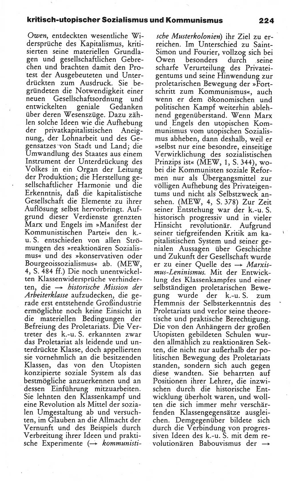 Wörterbuch des wissenschaftlichen Kommunismus [Deutsche Demokratische Republik (DDR)] 1984, Seite 224 (Wb. wiss. Komm. DDR 1984, S. 224)