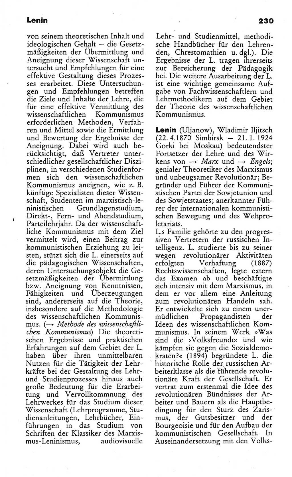 Wörterbuch des wissenschaftlichen Kommunismus [Deutsche Demokratische Republik (DDR)] 1984, Seite 230 (Wb. wiss. Komm. DDR 1984, S. 230)