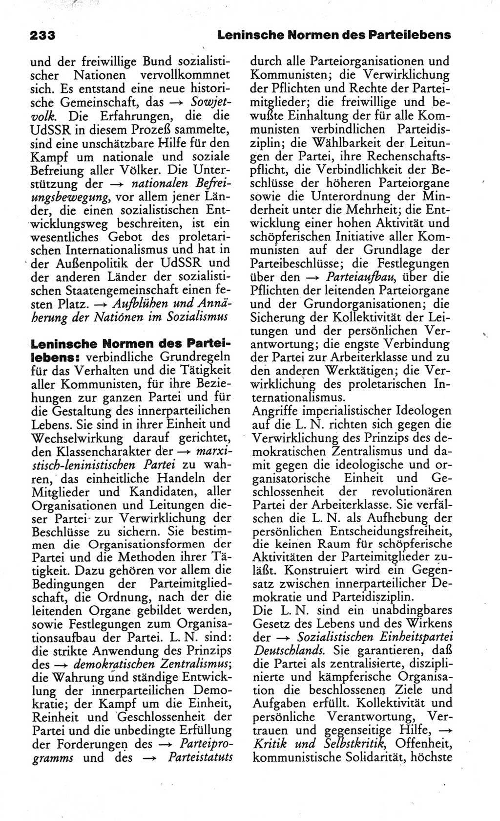 Wörterbuch des wissenschaftlichen Kommunismus [Deutsche Demokratische Republik (DDR)] 1984, Seite 233 (Wb. wiss. Komm. DDR 1984, S. 233)