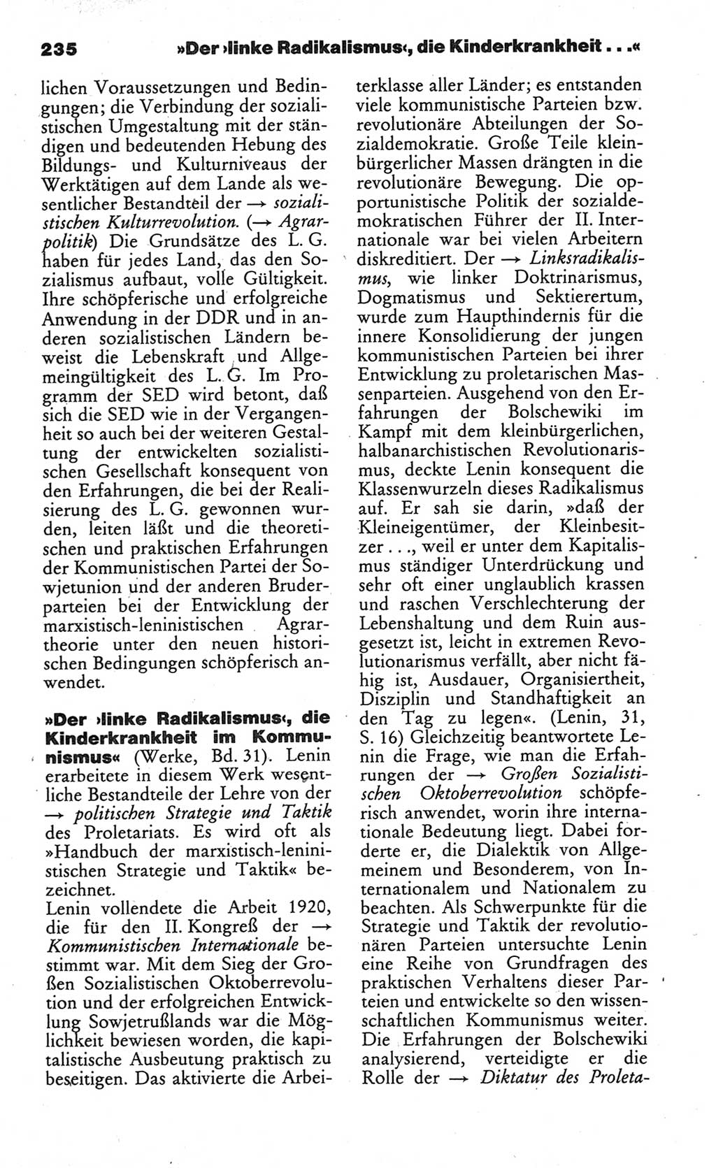 Wörterbuch des wissenschaftlichen Kommunismus [Deutsche Demokratische Republik (DDR)] 1984, Seite 235 (Wb. wiss. Komm. DDR 1984, S. 235)