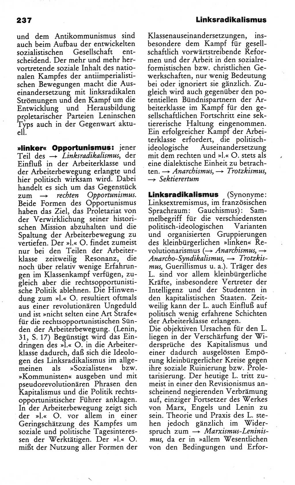 Wörterbuch des wissenschaftlichen Kommunismus [Deutsche Demokratische Republik (DDR)] 1984, Seite 237 (Wb. wiss. Komm. DDR 1984, S. 237)