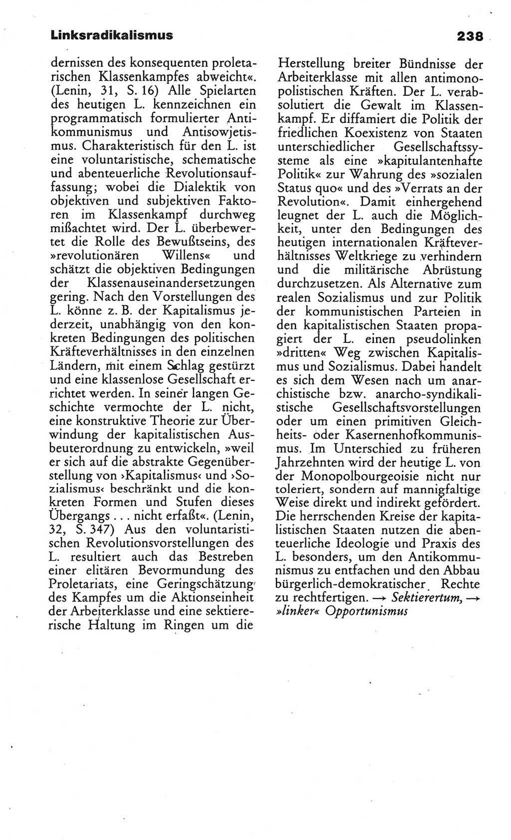 Wörterbuch des wissenschaftlichen Kommunismus [Deutsche Demokratische Republik (DDR)] 1984, Seite 238 (Wb. wiss. Komm. DDR 1984, S. 238)