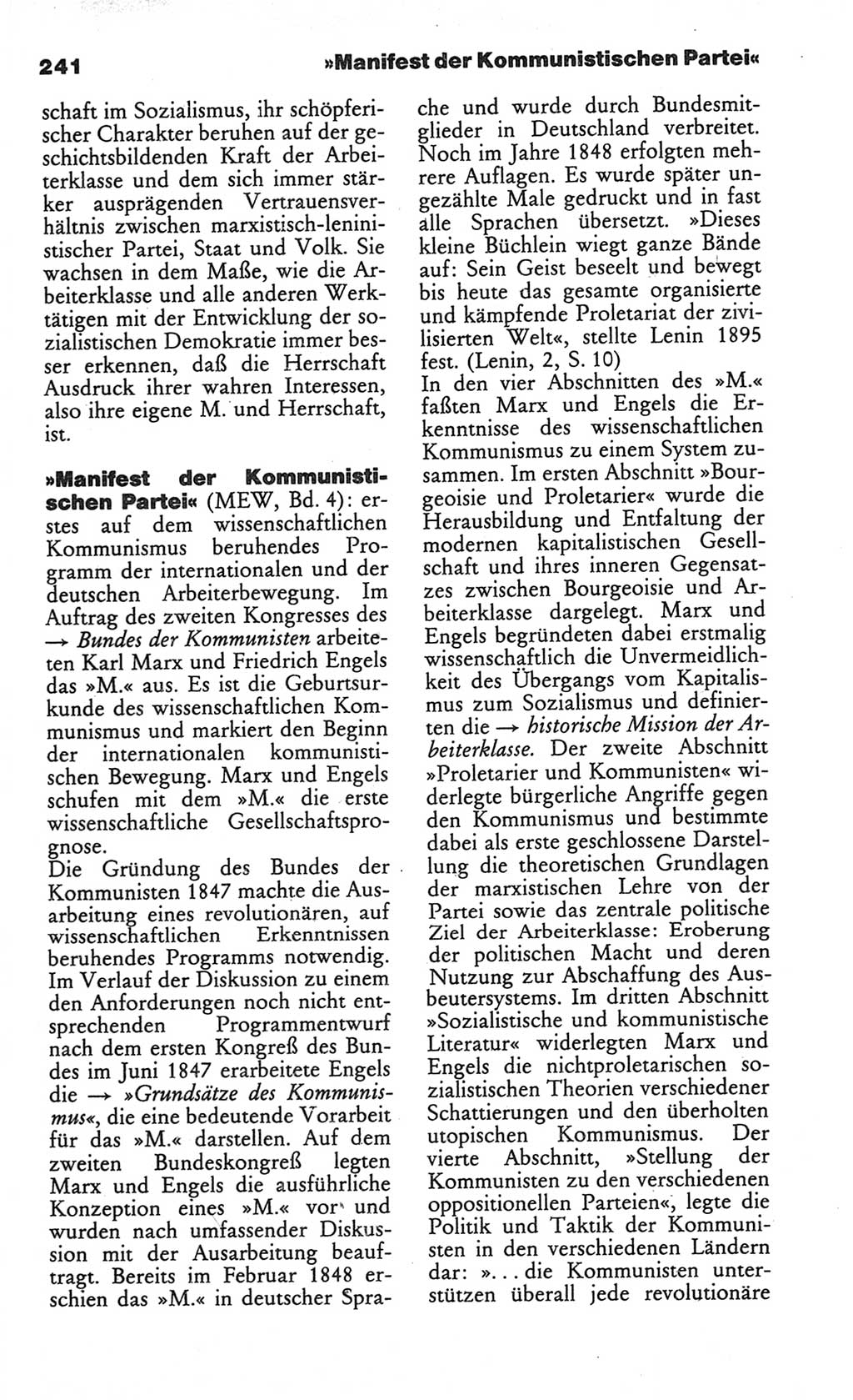 Wörterbuch des wissenschaftlichen Kommunismus [Deutsche Demokratische Republik (DDR)] 1984, Seite 241 (Wb. wiss. Komm. DDR 1984, S. 241)
