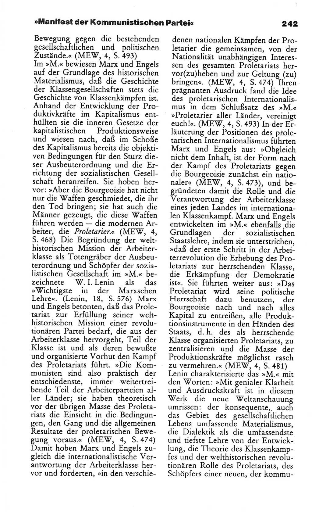 Wörterbuch des wissenschaftlichen Kommunismus [Deutsche Demokratische Republik (DDR)] 1984, Seite 242 (Wb. wiss. Komm. DDR 1984, S. 242)