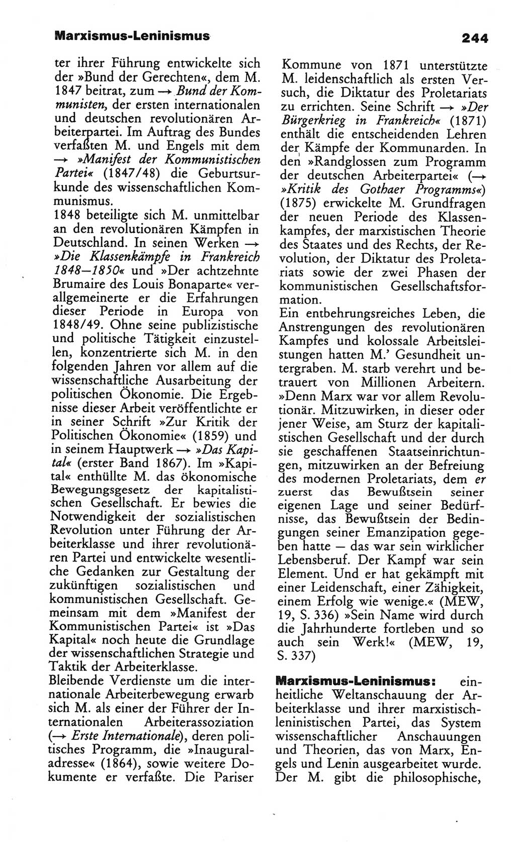 Wörterbuch des wissenschaftlichen Kommunismus [Deutsche Demokratische Republik (DDR)] 1984, Seite 244 (Wb. wiss. Komm. DDR 1984, S. 244)
