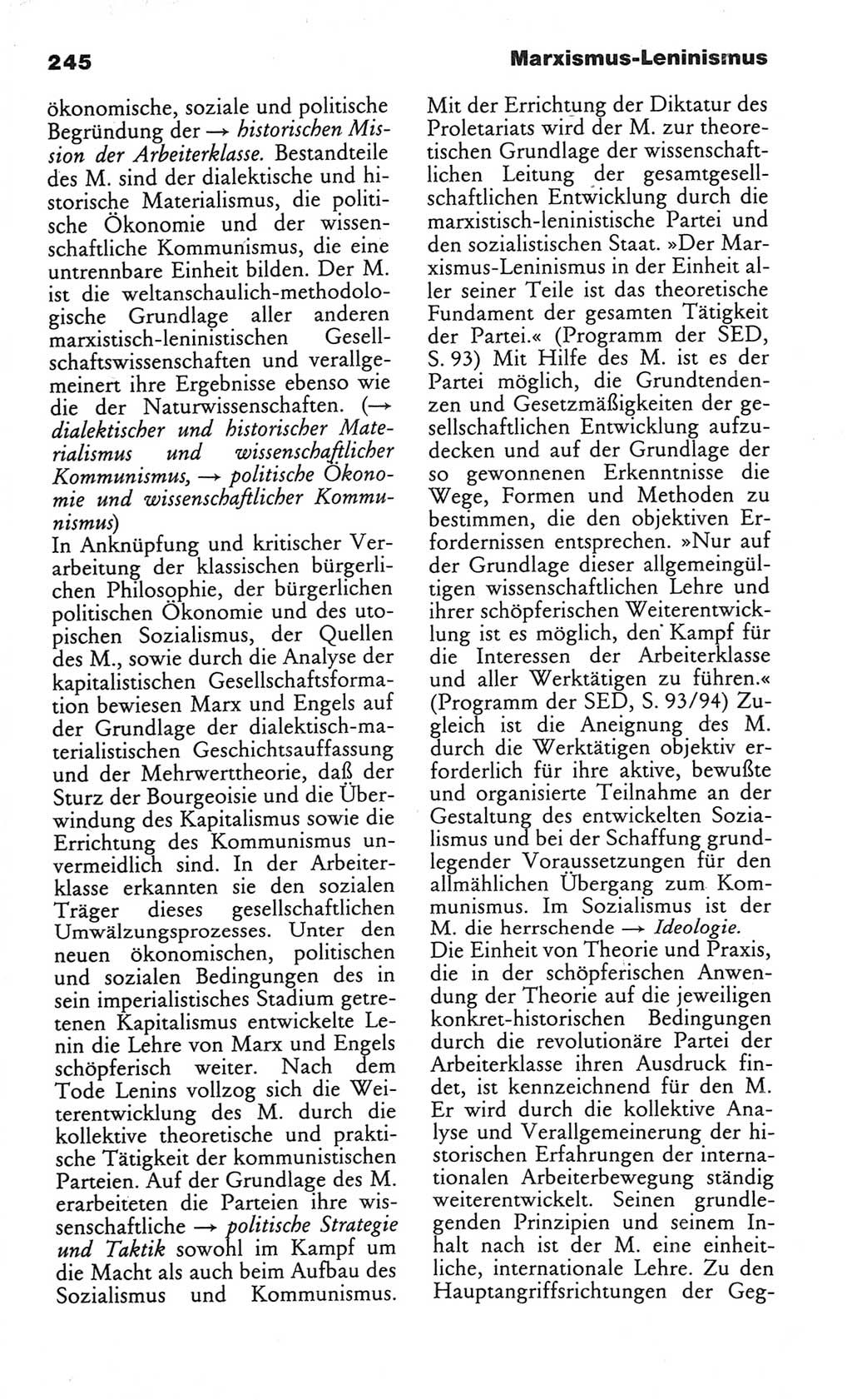 Wörterbuch des wissenschaftlichen Kommunismus [Deutsche Demokratische Republik (DDR)] 1984, Seite 245 (Wb. wiss. Komm. DDR 1984, S. 245)