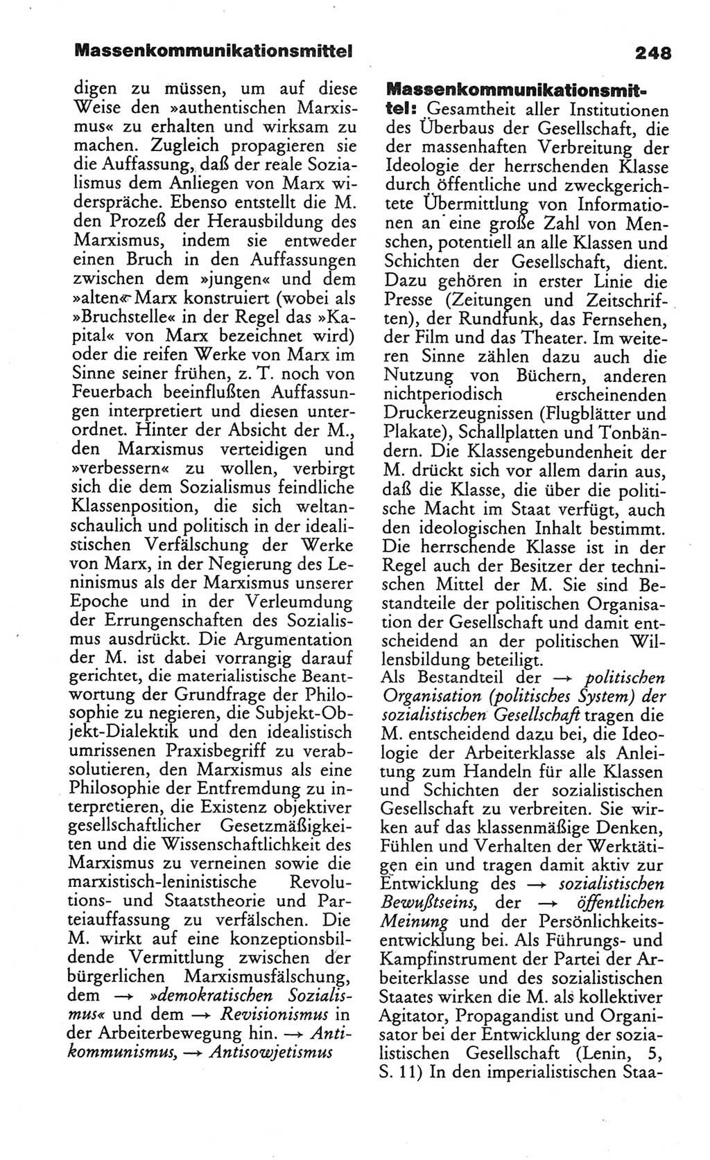 Wörterbuch des wissenschaftlichen Kommunismus [Deutsche Demokratische Republik (DDR)] 1984, Seite 248 (Wb. wiss. Komm. DDR 1984, S. 248)