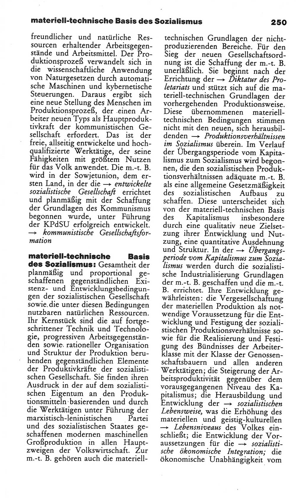 Wörterbuch des wissenschaftlichen Kommunismus [Deutsche Demokratische Republik (DDR)] 1984, Seite 250 (Wb. wiss. Komm. DDR 1984, S. 250)