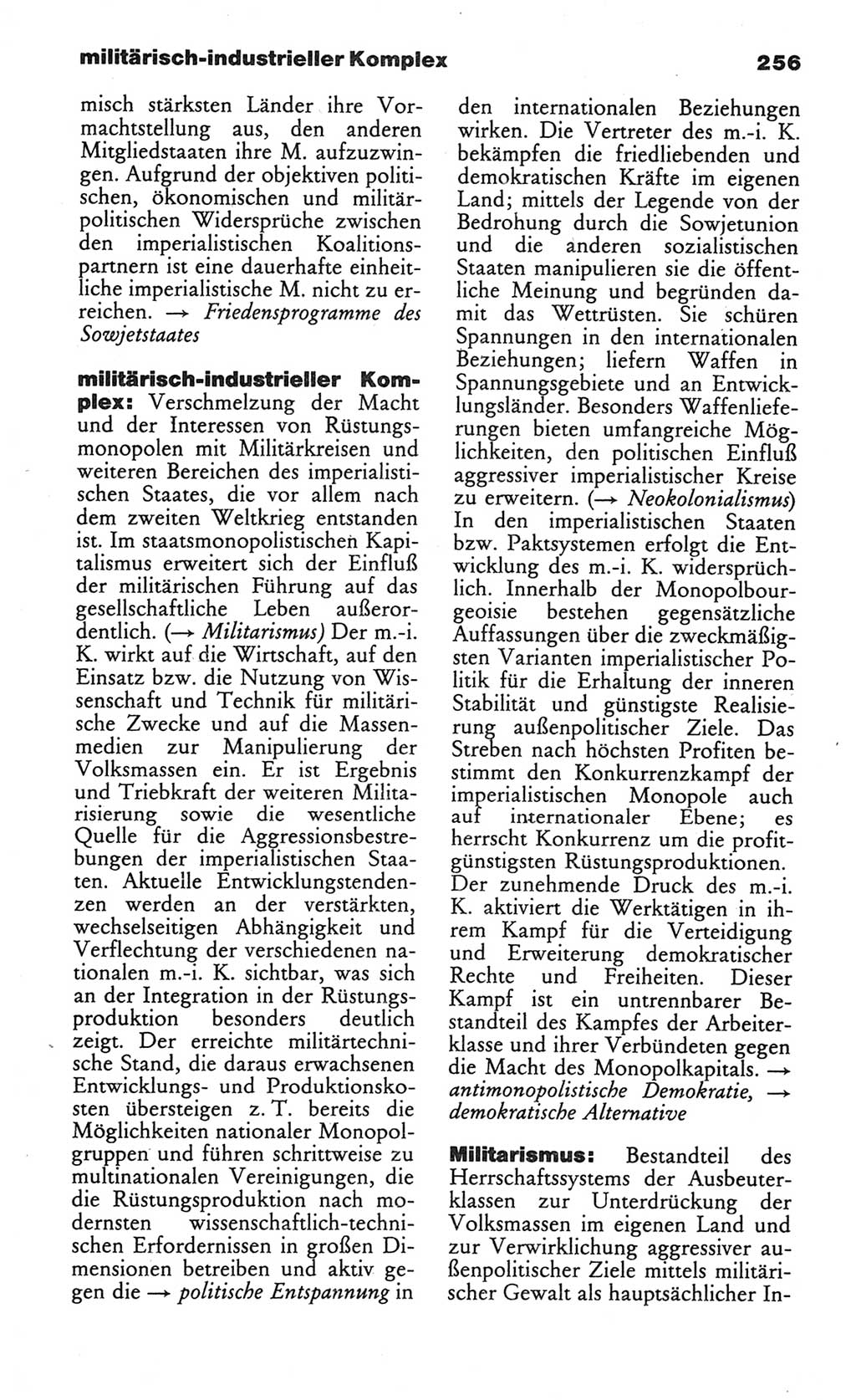 Wörterbuch des wissenschaftlichen Kommunismus [Deutsche Demokratische Republik (DDR)] 1984, Seite 256 (Wb. wiss. Komm. DDR 1984, S. 256)