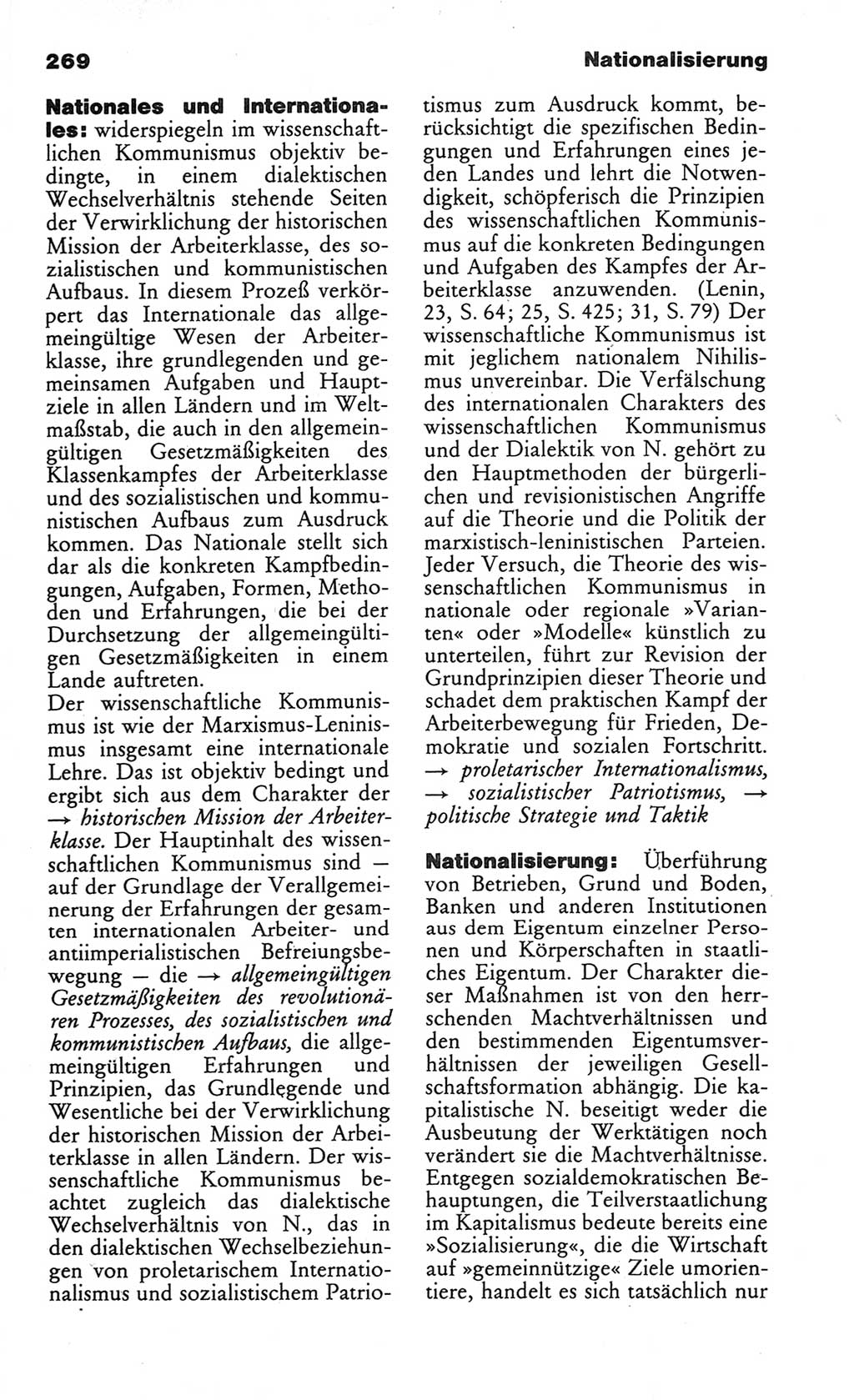 Wörterbuch des wissenschaftlichen Kommunismus [Deutsche Demokratische Republik (DDR)] 1984, Seite 269 (Wb. wiss. Komm. DDR 1984, S. 269)