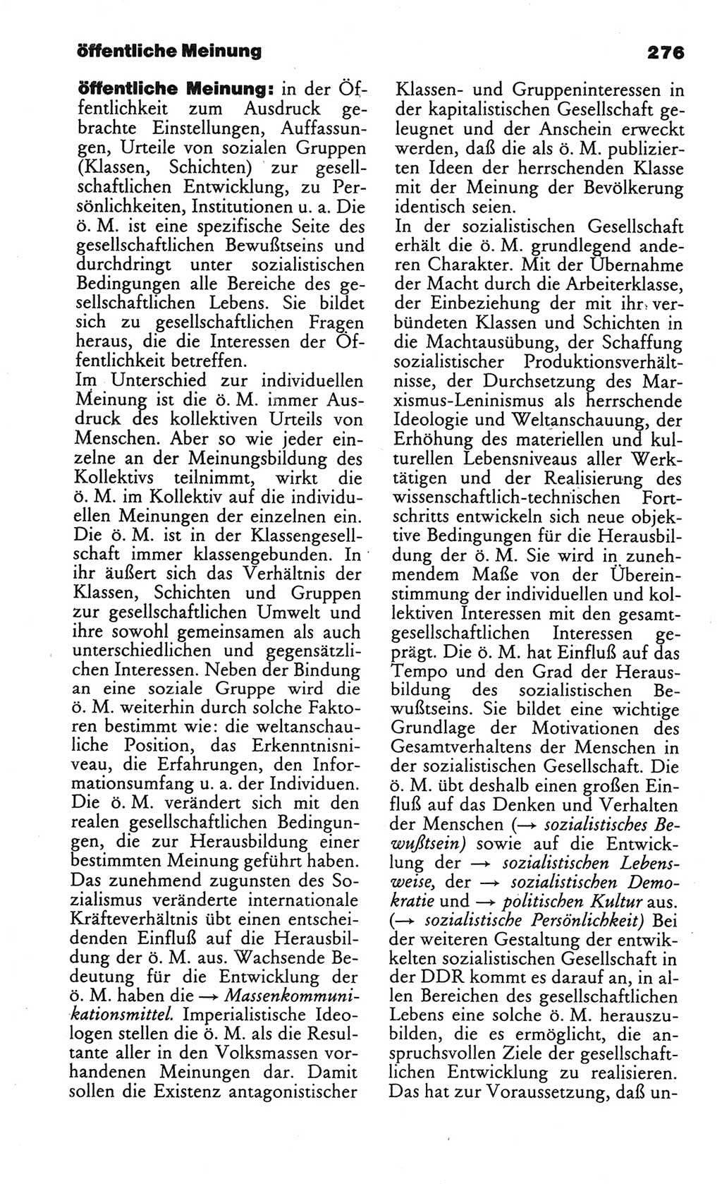 Wörterbuch des wissenschaftlichen Kommunismus [Deutsche Demokratische Republik (DDR)] 1984, Seite 276 (Wb. wiss. Komm. DDR 1984, S. 276)