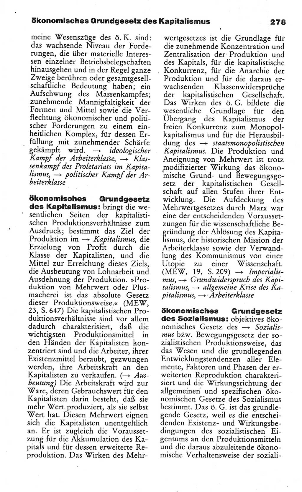 Wörterbuch des wissenschaftlichen Kommunismus [Deutsche Demokratische Republik (DDR)] 1984, Seite 278 (Wb. wiss. Komm. DDR 1984, S. 278)