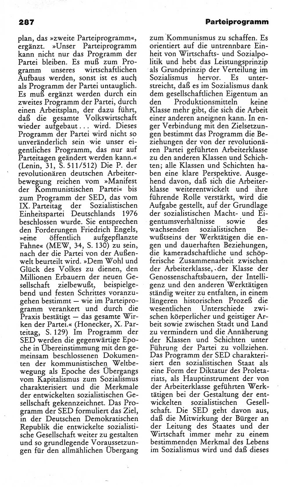 Wörterbuch des wissenschaftlichen Kommunismus [Deutsche Demokratische Republik (DDR)] 1984, Seite 287 (Wb. wiss. Komm. DDR 1984, S. 287)