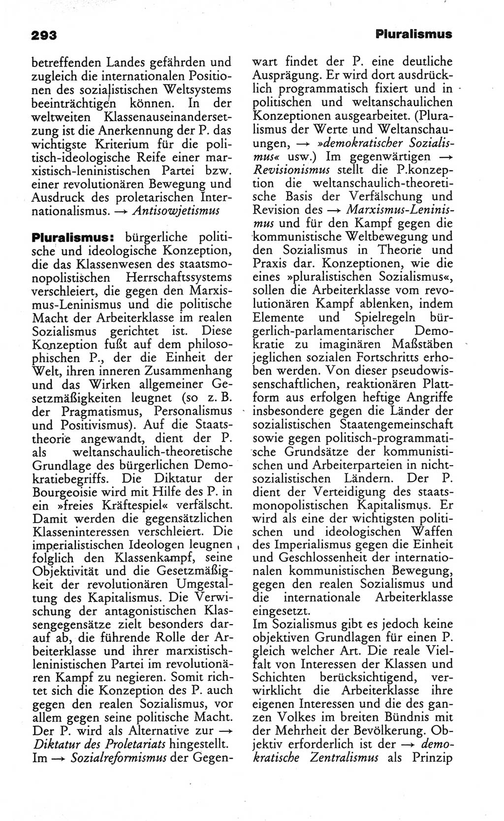 Wörterbuch des wissenschaftlichen Kommunismus [Deutsche Demokratische Republik (DDR)] 1984, Seite 293 (Wb. wiss. Komm. DDR 1984, S. 293)