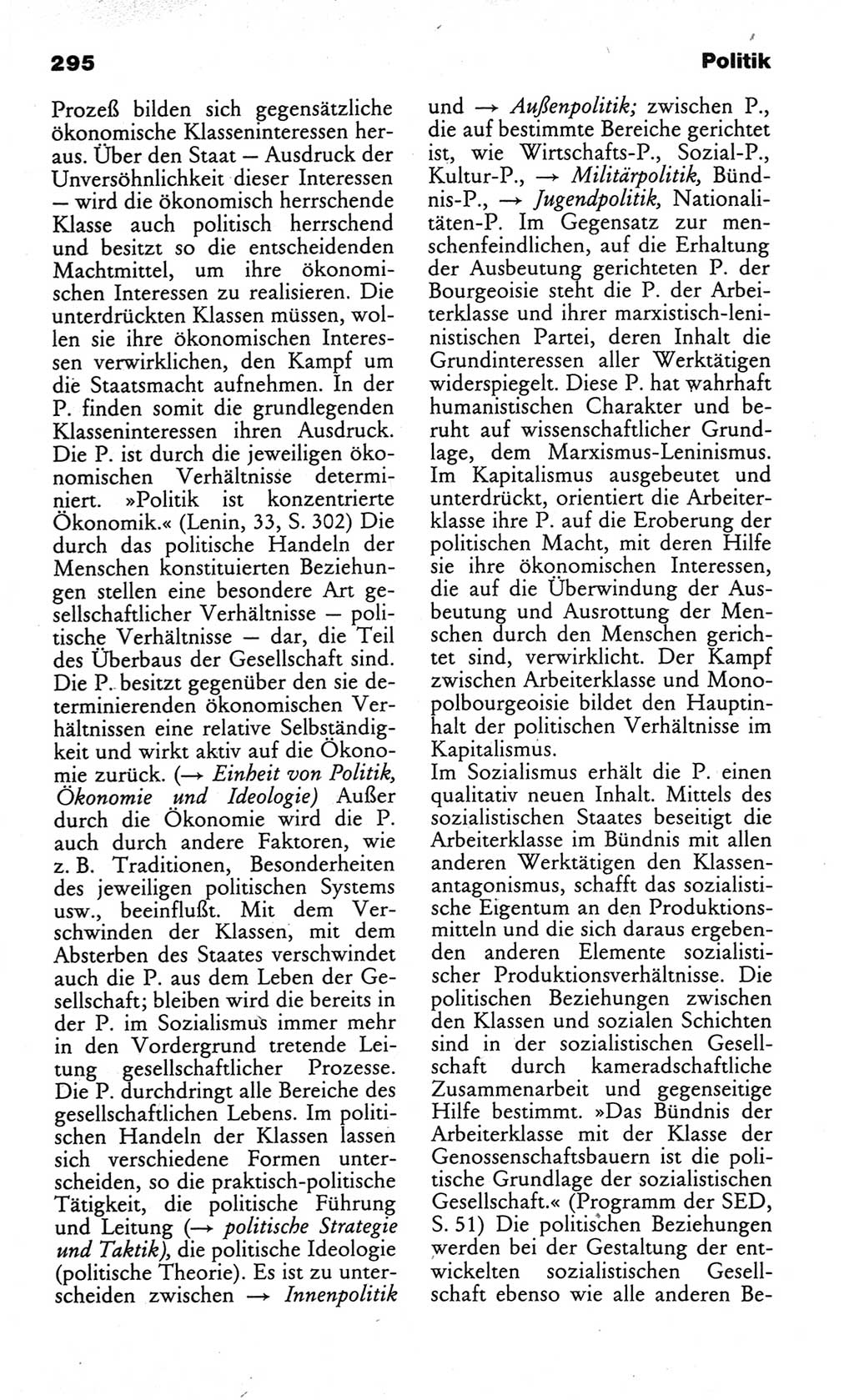 Wörterbuch des wissenschaftlichen Kommunismus [Deutsche Demokratische Republik (DDR)] 1984, Seite 295 (Wb. wiss. Komm. DDR 1984, S. 295)
