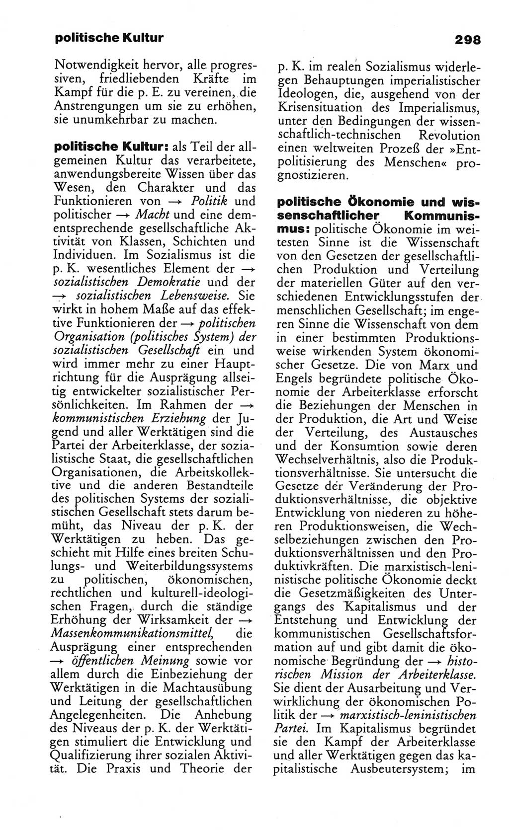 Wörterbuch des wissenschaftlichen Kommunismus [Deutsche Demokratische Republik (DDR)] 1984, Seite 298 (Wb. wiss. Komm. DDR 1984, S. 298)