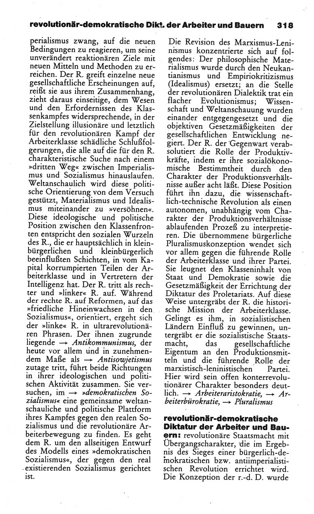 Wörterbuch des wissenschaftlichen Kommunismus [Deutsche Demokratische Republik (DDR)] 1984, Seite 318 (Wb. wiss. Komm. DDR 1984, S. 318)